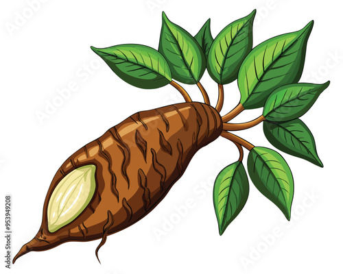 Cassava vector illustration isolated in white background 