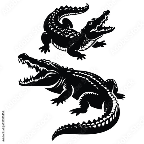 Crocodiles Dragon Vector of Reptile Species