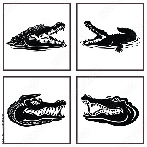 Crocodiles Dragon Vector of Reptile Species