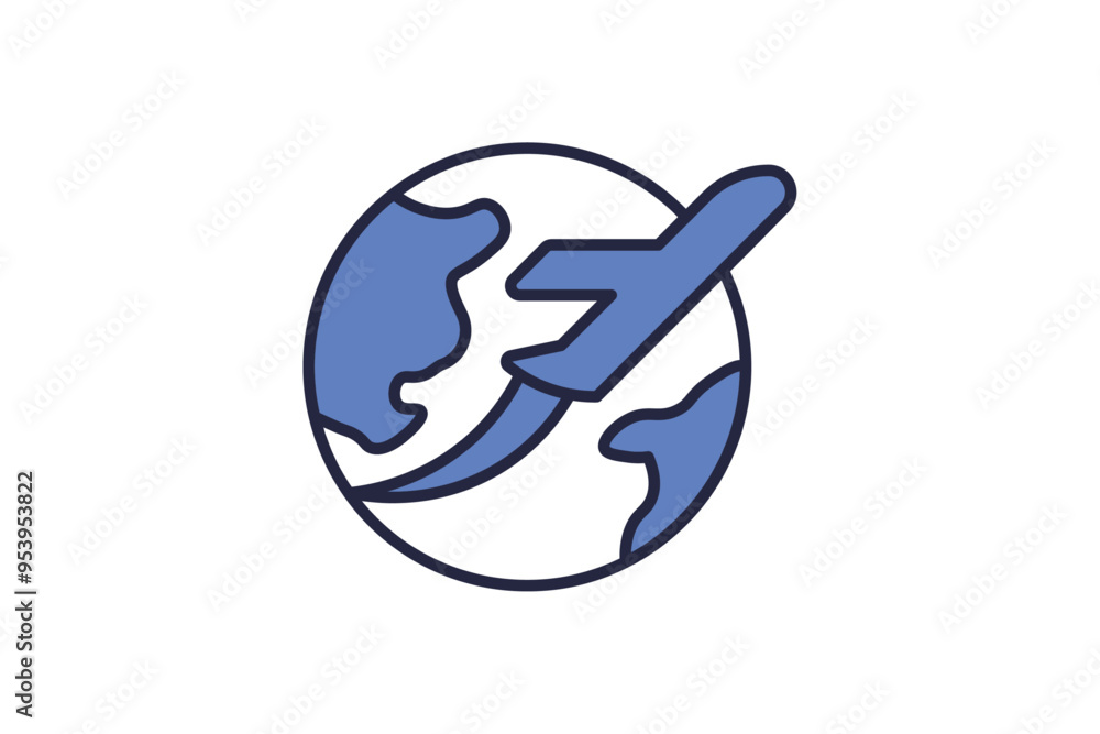 travel icon. icon related to action plan. suitable for web site, app, user interfaces. flat line icon style travel icon. icon related to action plan. suitable for web site, app, user interfaces. flat line icon style