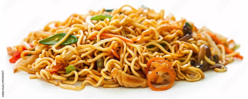 noodles on a white background noodles on a white background