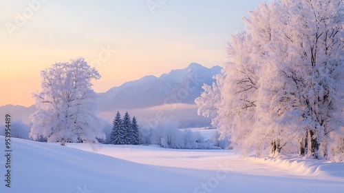 winter landscape with trees