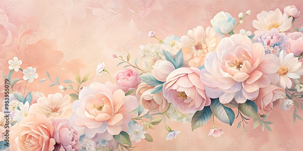Flowers soft background in pastel tone for valentine or wedding cards. Vintage spring flower background . Flower design template. Flowers soft background in pastel tone for valentine or wedding cards. Vintage spring flower background . Flower design template.
