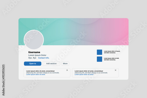 Linkedin banner mockup realistic linkedin profile page presentation abstract banner template