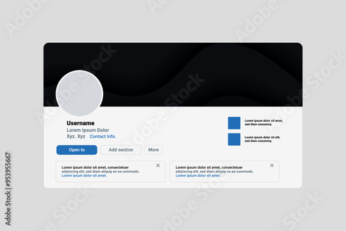 LinkedIn banner mockup template, cover photo, profile abstract banner mockup