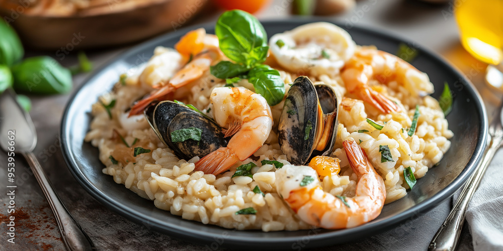 Italian Cuisine, Seafood Risotto Italian Cuisine, Seafood Risotto