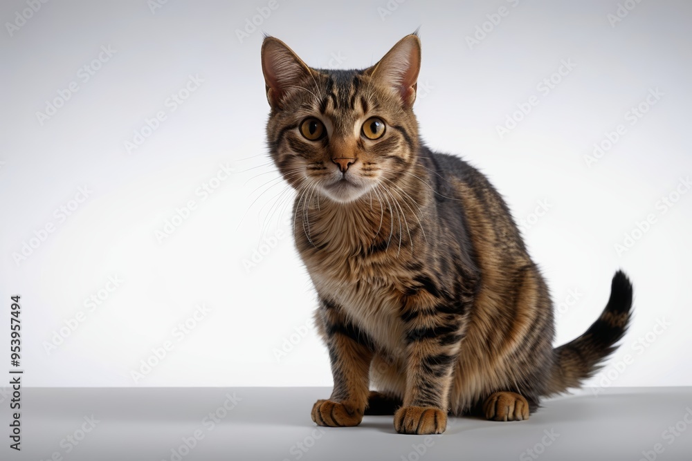 there is a cat that is sitting on a table looking at the camera there is a cat that is sitting on a table looking at the camera