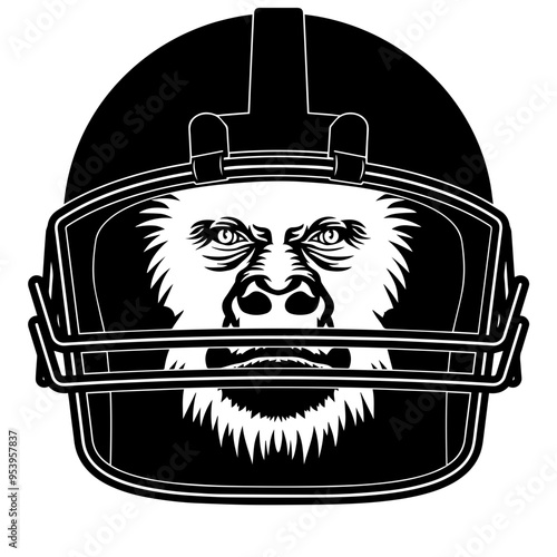 Gorilla In Football Helmet