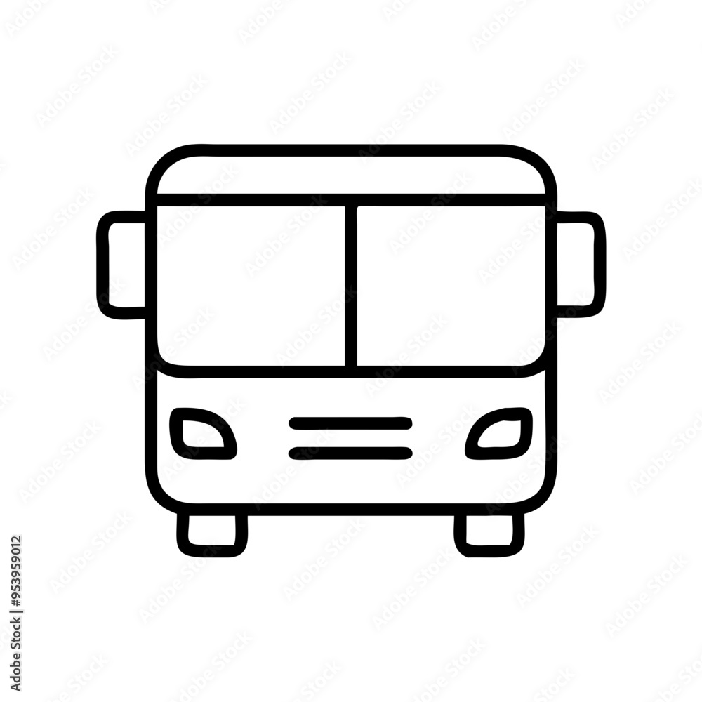 Simple black line art of bus representing public transportation and travel Simple black line art of bus representing public transportation and travel