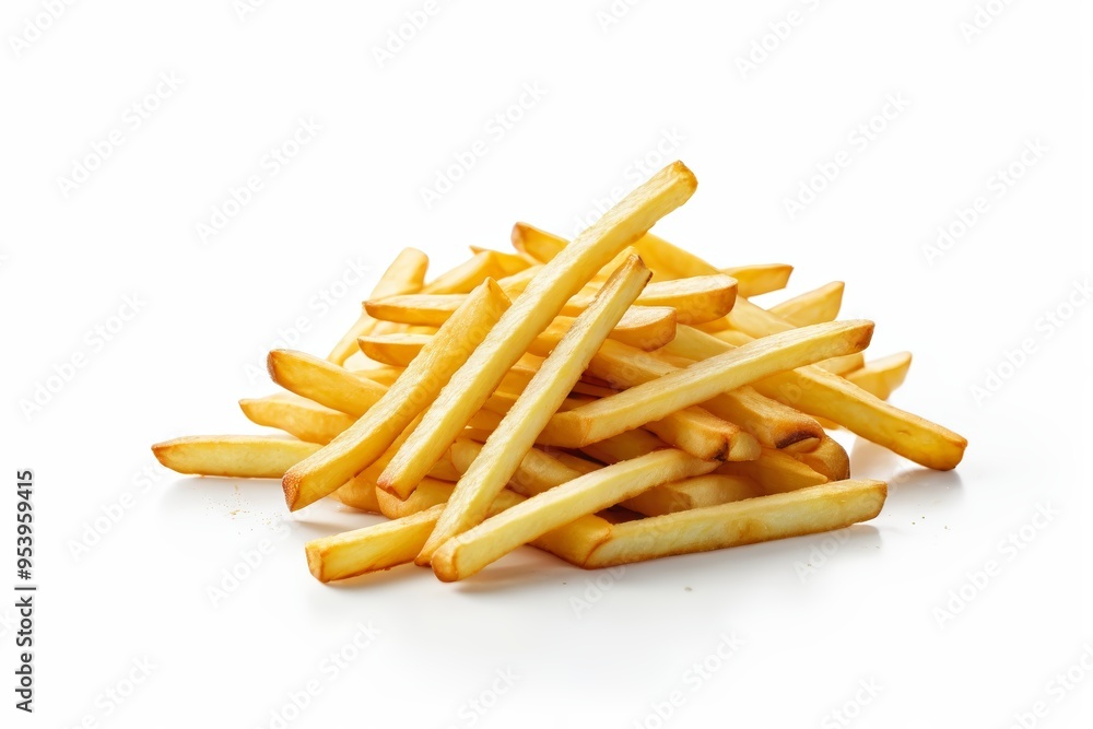 fries are piled on top of each other on a white surface fries are piled on top of each other on a white surface