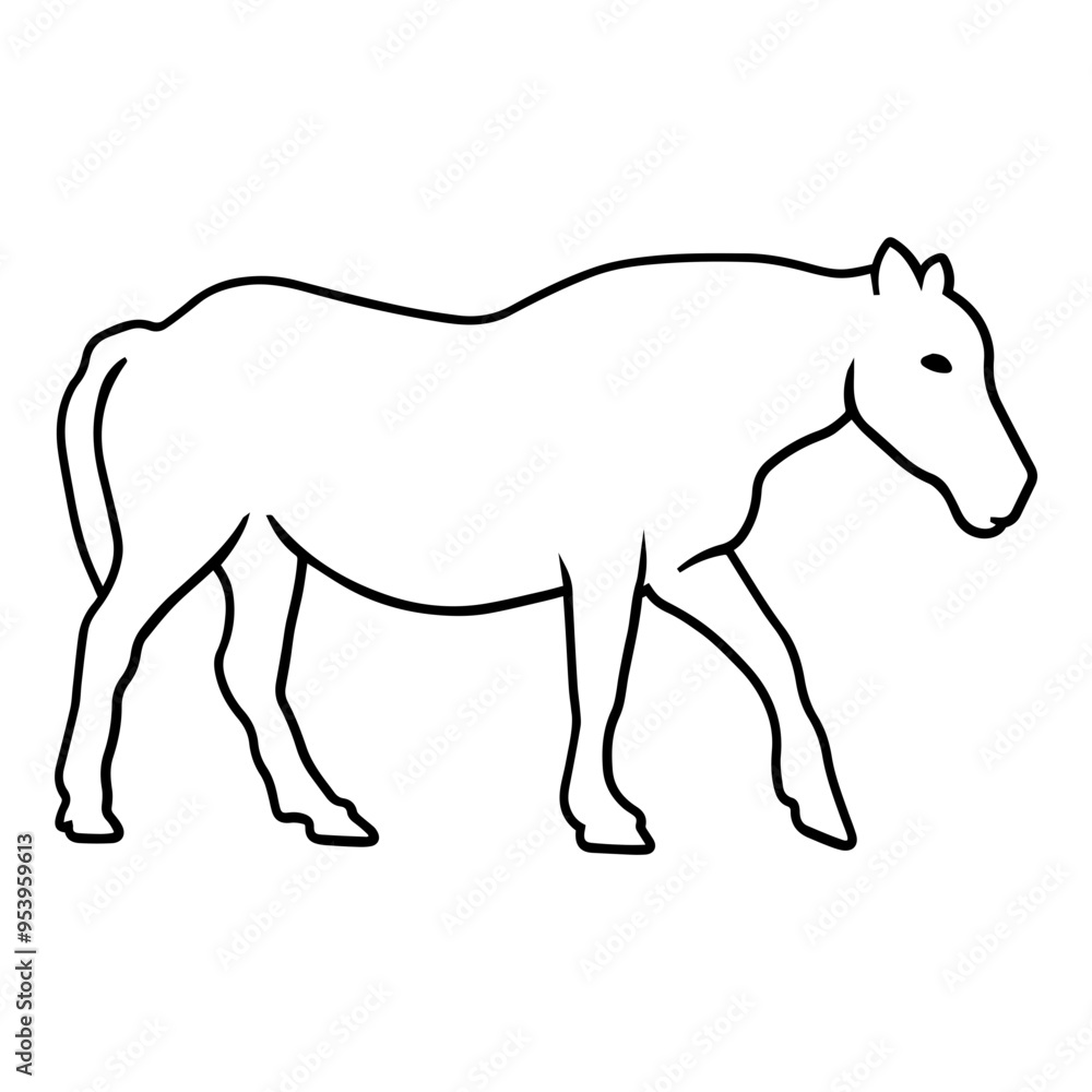 Pony Side View Outline Pony Side View Outline