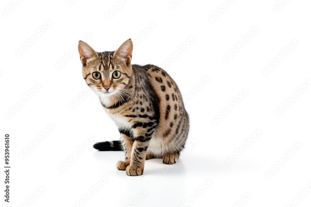 Obraz premium there is a cat that is sitting on the floor looking at the camera 