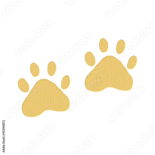 paw of cat  acrylic oilpaint style illustration