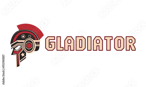Gladiators Vector Logo Illustration. It's a Roman soldier or spartan, or gladiator helmet logo, this logo try to symbolize a strength, power, and concept of heroic.