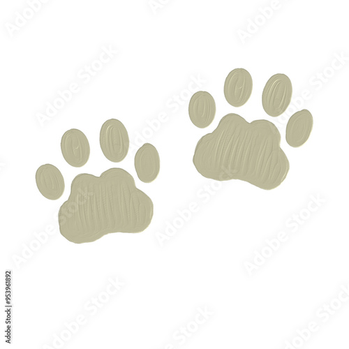 paw of leopard  acrylic oilpaint style illustration