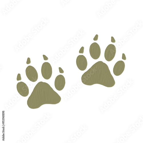 paw of wolf  acrylic oilpaint style illustration