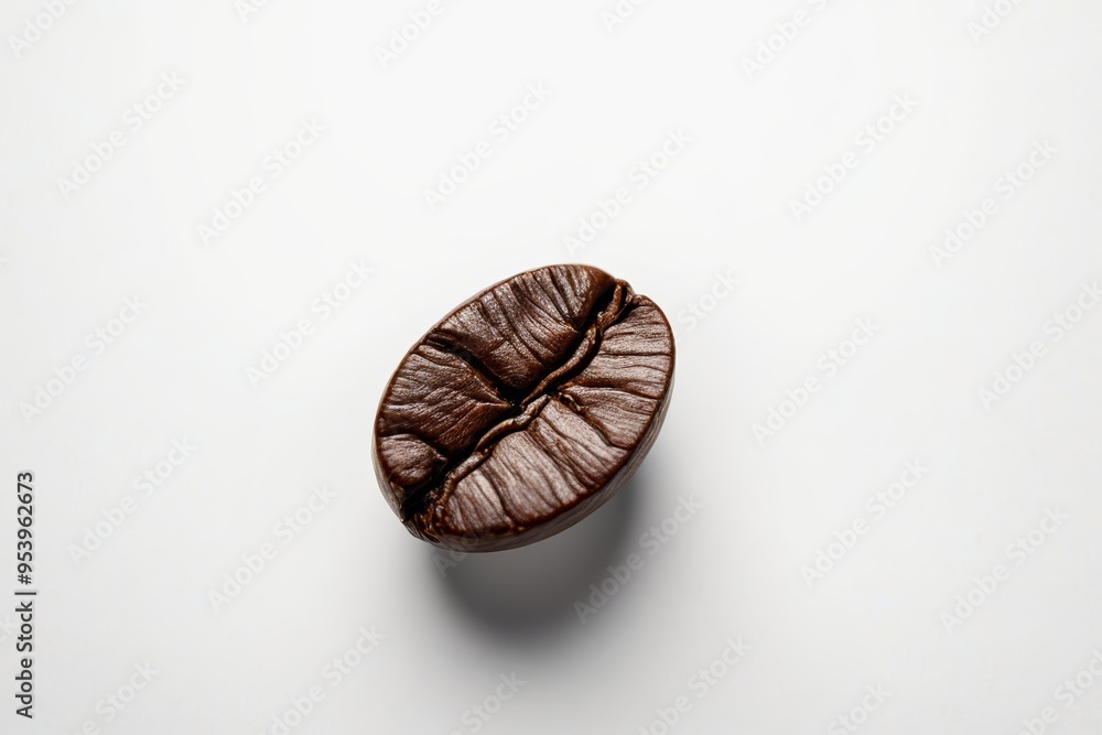 there is a coffee bean on a white surface with a shadow there is a coffee bean on a white surface with a shadow