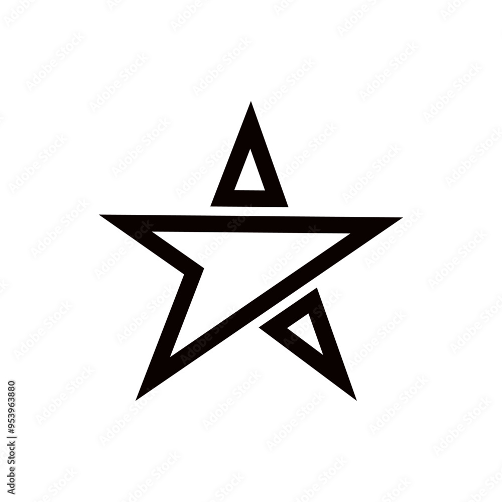 Gold Star Logo Vector in elegant Style with Black Background Gold Star Logo Vector in elegant Style with Black Background