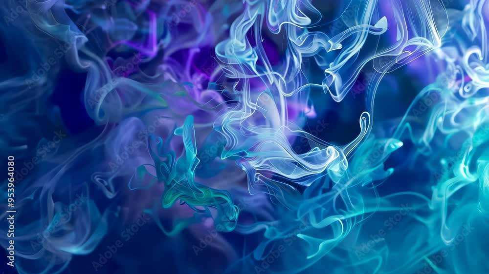 Abstract colorful smoke swirls on dark blue background, vibrant and dynamic art concept Abstract colorful smoke swirls on dark blue background, vibrant and dynamic art concept