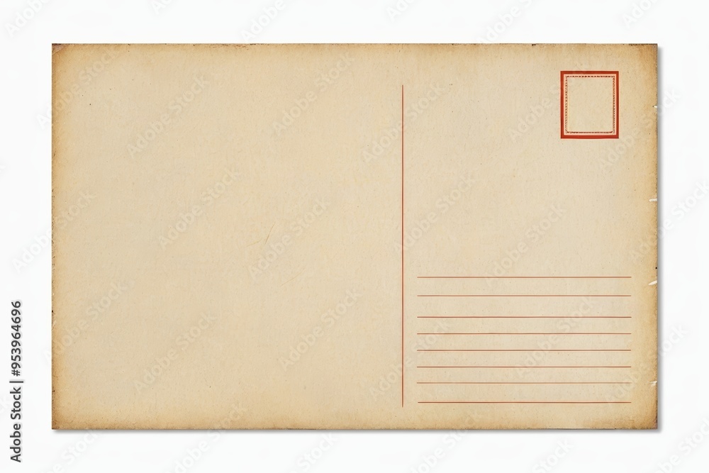 there is a postcard with a red square on it there is a postcard with a red square on it