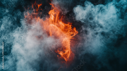 Wallpaper Mural 炎と煙の背景 Torontodigital.ca