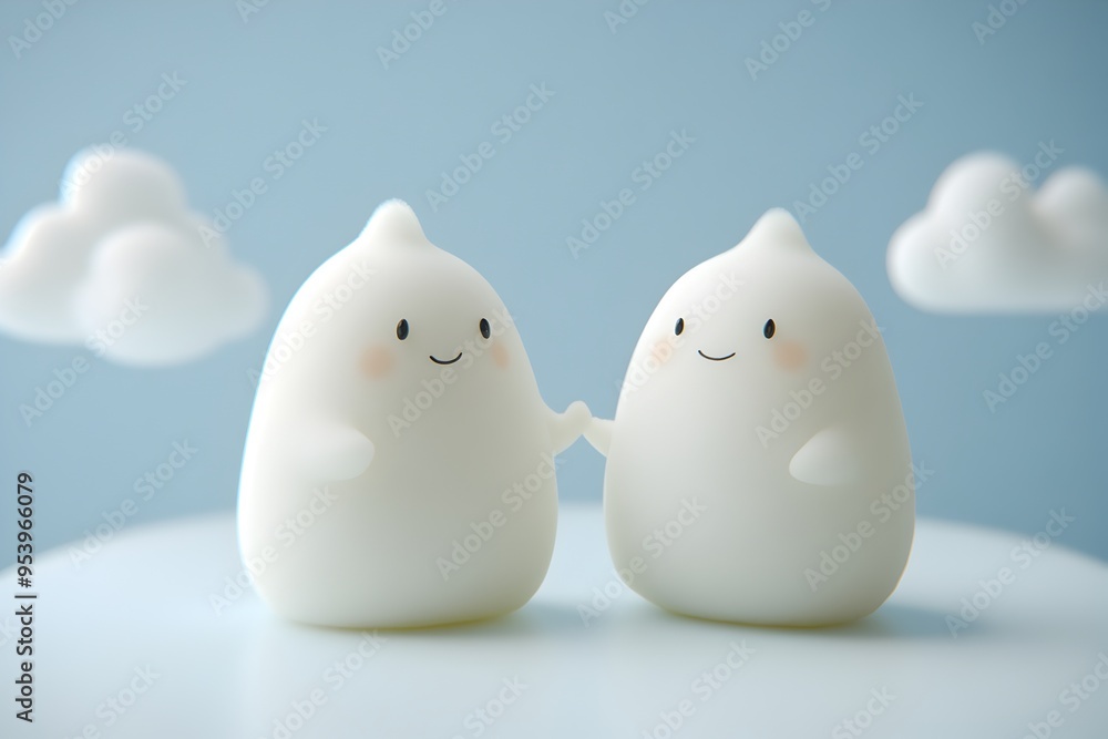 Charming Specters Embracing, Delightful phantoms joyfully floating together, embodying warmth and friendship in a whimsical atmosphere. Charming Specters Embracing, Delightful phantoms joyfully floating together, embodying warmth and friendship in a whimsical atmosphere.