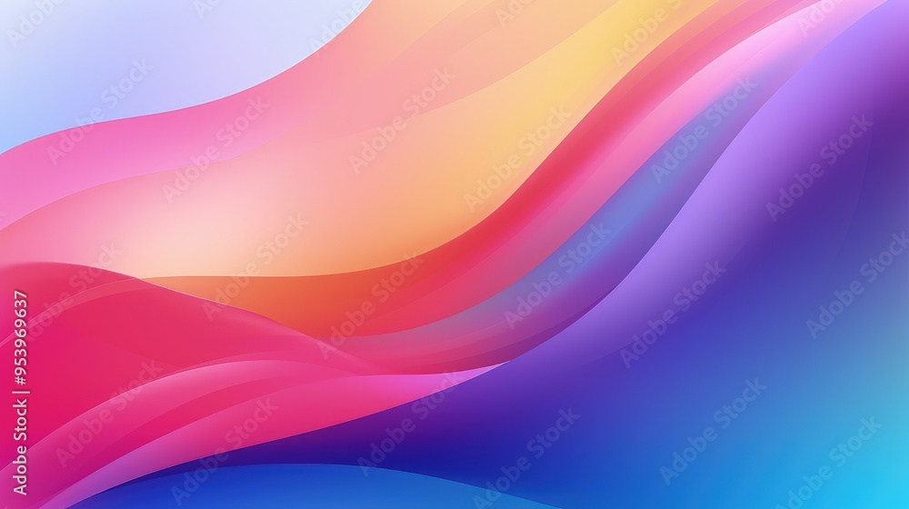 A vibrant, abstract design featuring flowing waves of color in gradients of pink, orange, and blue, ideal for backgrounds or graphics. A vibrant, abstract design featuring flowing waves of color in gradients of pink, orange, and blue, ideal for backgrounds or graphics.