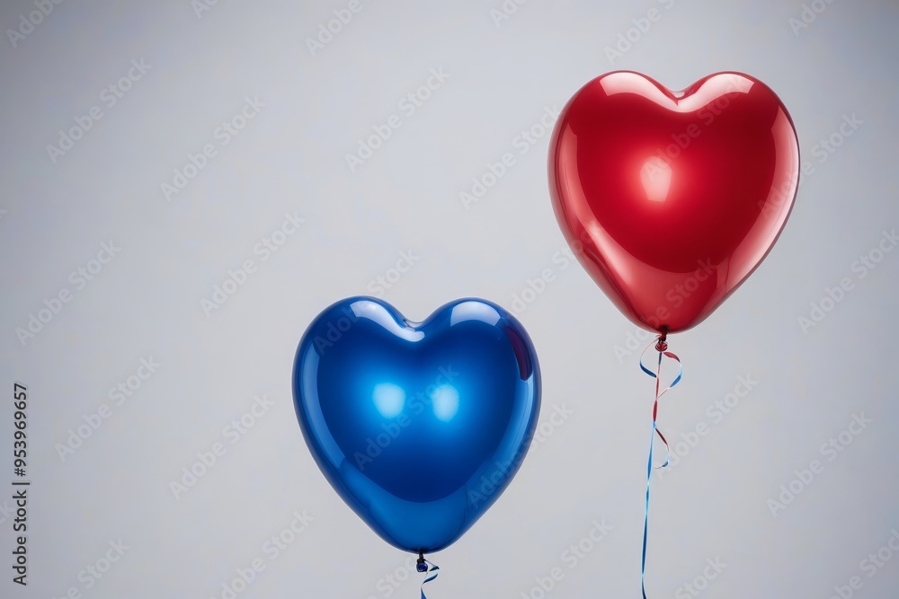 there are two balloons that are shaped like a heart there are two balloons that are shaped like a heart