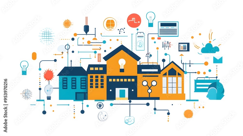 Innovative graphic showcasing IoT enabled resource management solutions for educational institutions Optimize energy automate processes Innovative graphic showcasing IoT enabled resource management solutions for educational institutions Optimize energy automate processes