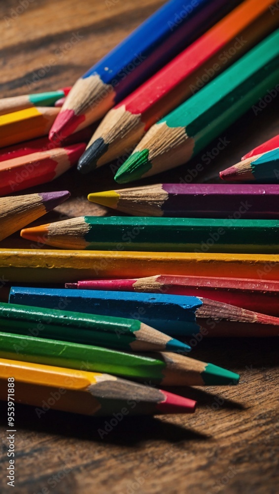 An assortment of vibrant pencils, crayons, and art supplies, reflecting a diverse curriculum. An assortment of vibrant pencils, crayons, and art supplies, reflecting a diverse curriculum.