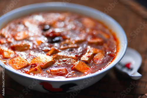 Obraz na płótnie traditional chinese mapo tofu w salonie
