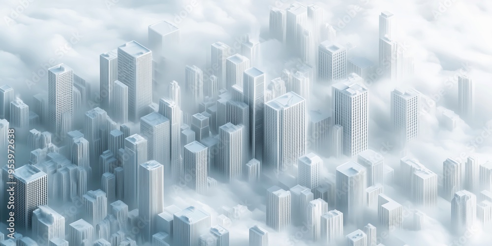 Isometric White City Model, Clean Aerial View of Simplified Urban Layout, Buildings and Streets in a Minimalist Style, Monochrome Architecture Design Isometric White City Model, Clean Aerial View of Simplified Urban Layout, Buildings and Streets in a Minimalist Style, Monochrome Architecture Design