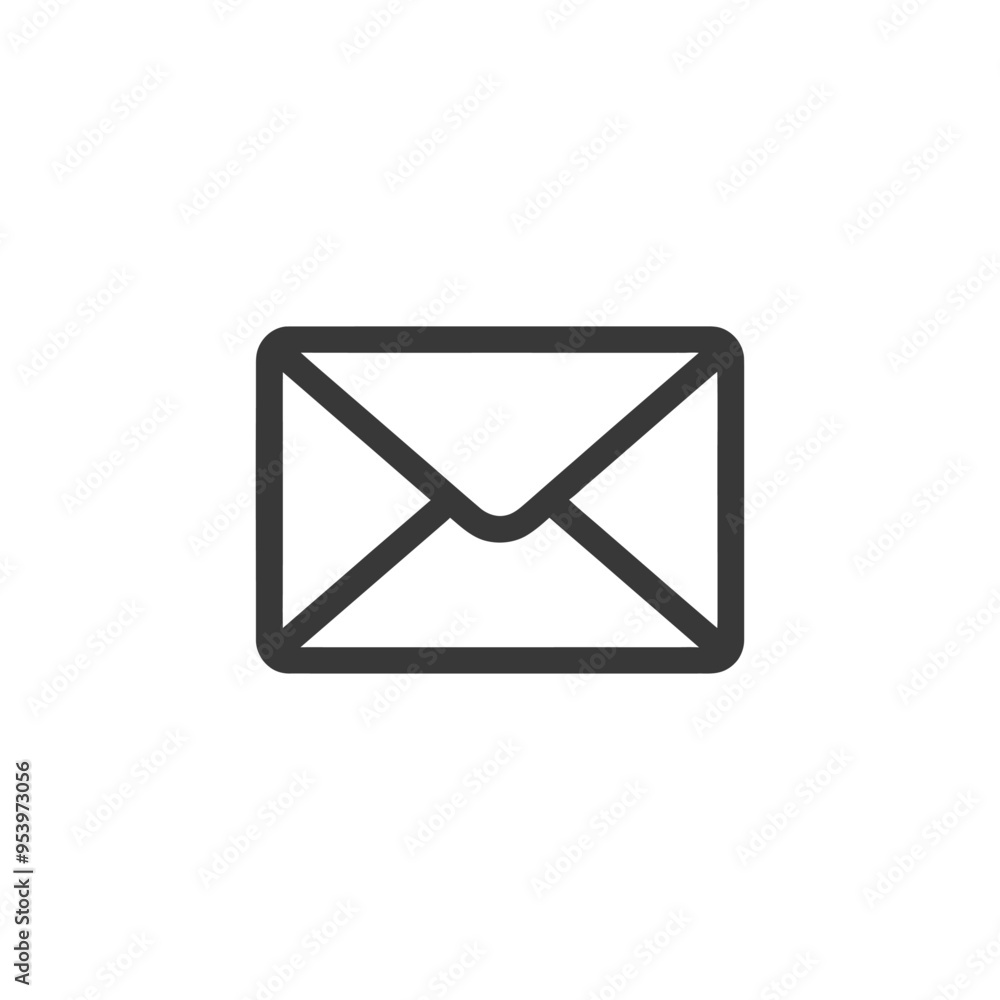 Black and white line art illustration of an envelope Black and white line art illustration of an envelope
