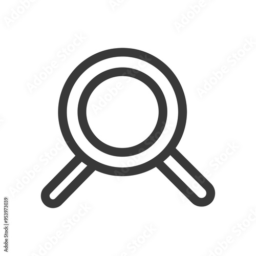 Black and White Line Art Illustration of a Magnifying Glass