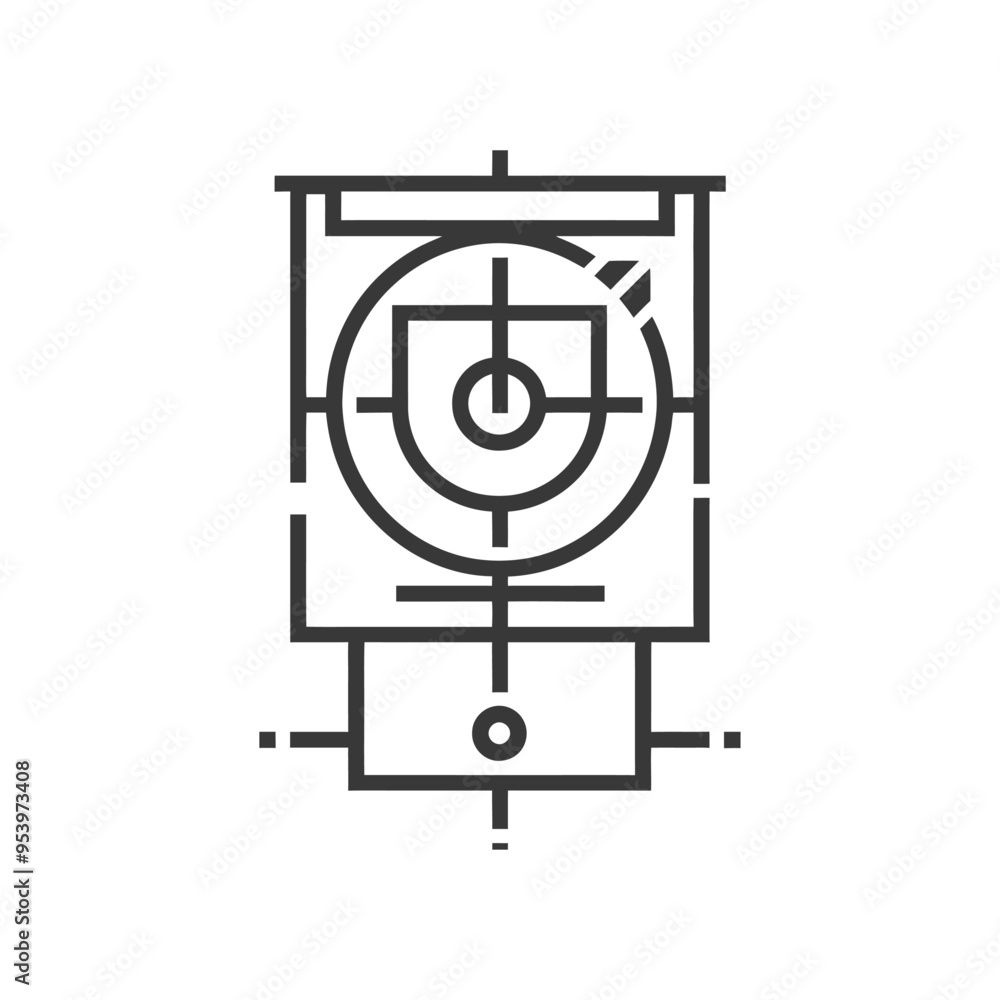 Black and White Line Art Illustration of a Target Black and White Line Art Illustration of a Target