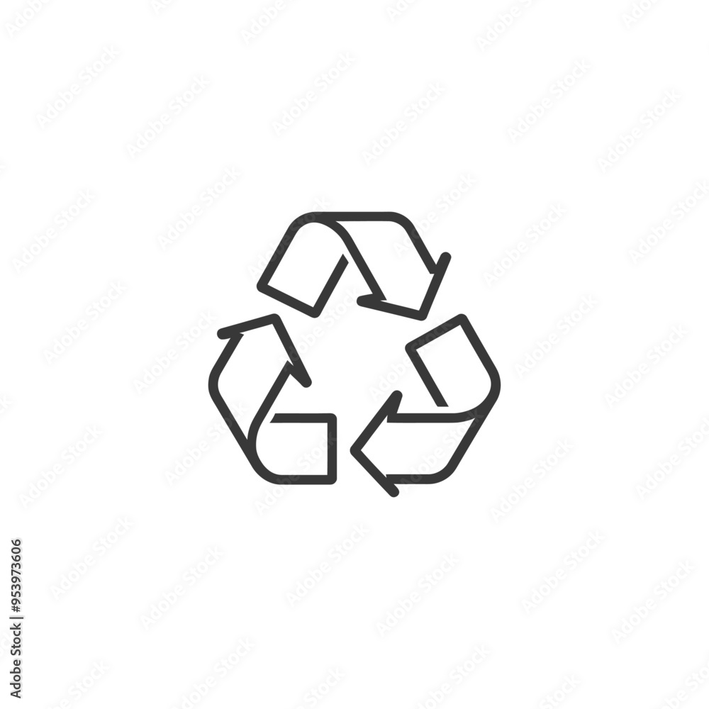 Black and White Line Art Recycling Symbol Black and White Line Art Recycling Symbol