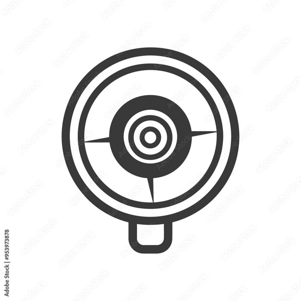 Black and White Line Drawing of a Compass Black and White Line Drawing of a Compass