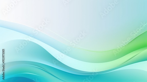 A smooth gradient background featuring flowing waves in shades of blue and green, ideal for digital designs or presentations.