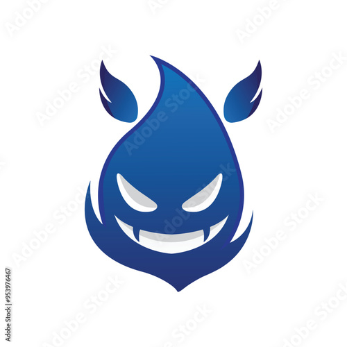 bad fire mascot esport logo design. Devil Fire and Devil Flame Logo.