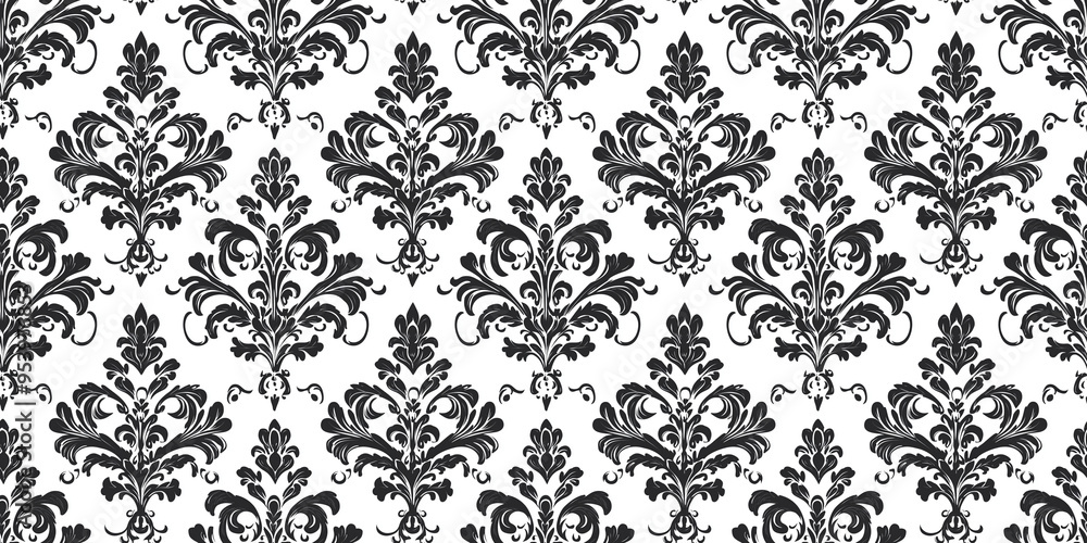 Swirl damask pattern with elegant, ornate designs. Background seamless pattern. Swirl damask pattern with elegant, ornate designs. Background seamless pattern.