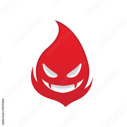 bad fire mascot esport logo design. Devil Fire and Devil Flame Logo.