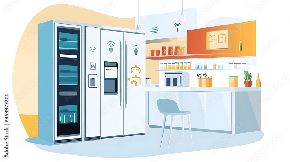 Graphic Illustrating IoT Connected Temperature Control Systems for Caf and Commercial Equipment Showcasing Automation Monitoring and Energy Optimization Features Graphic Illustrating IoT Connected Temperature Control Systems for Caf and Commercial Equipment Showcasing Automation Monitoring and Energy Optimization Features