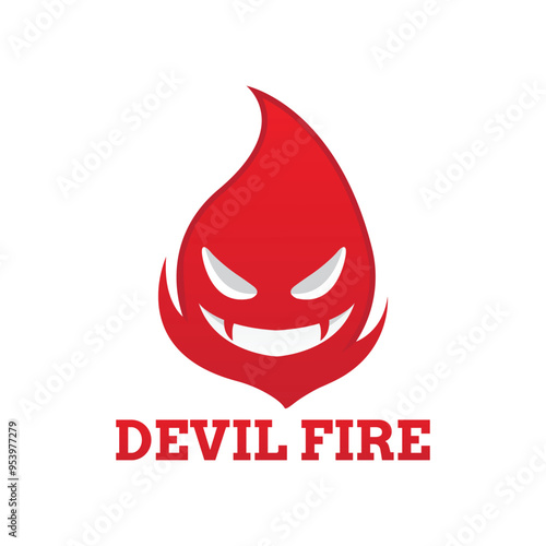 bad fire mascot esport logo design. Devil Fire and Devil Flame Logo.