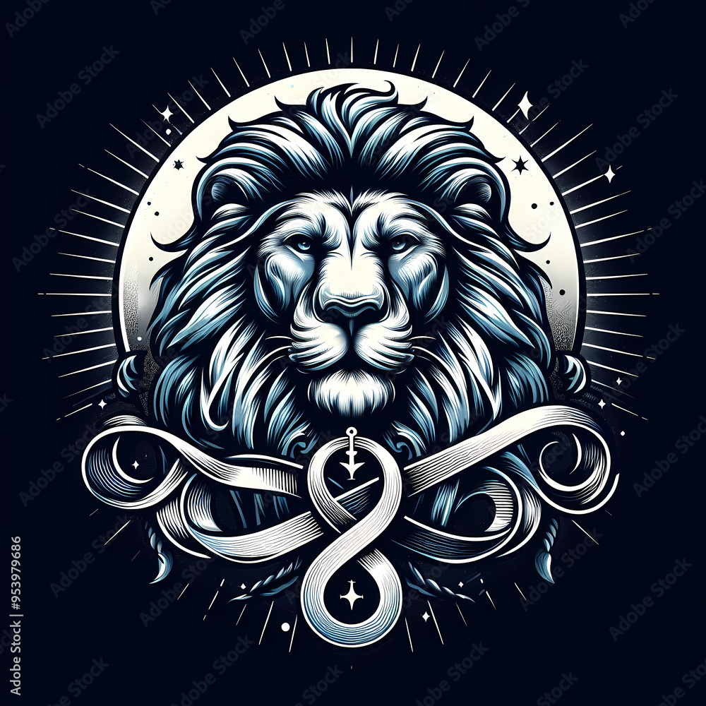 Fototapeta premium vector of a alpha lion with vibrant color 