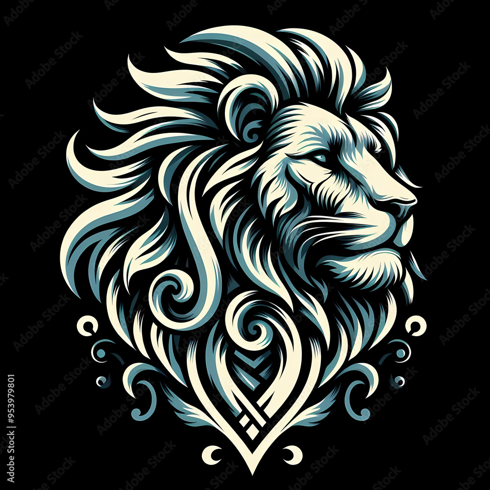 Fototapeta premium vector of a alpha lion with vibrant color 