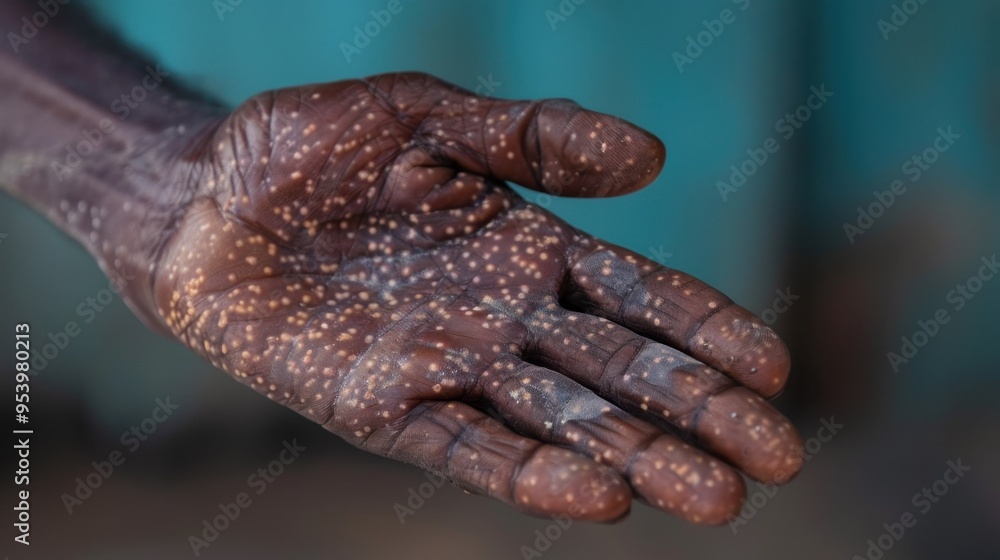 Open Hand with Paint Splatters - Artistic Expression Concept Open Hand with Paint Splatters - Artistic Expression Concept