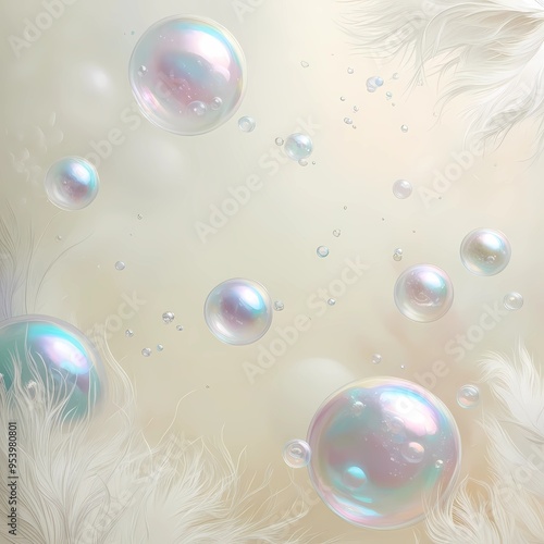 soap bubbles on blue sky