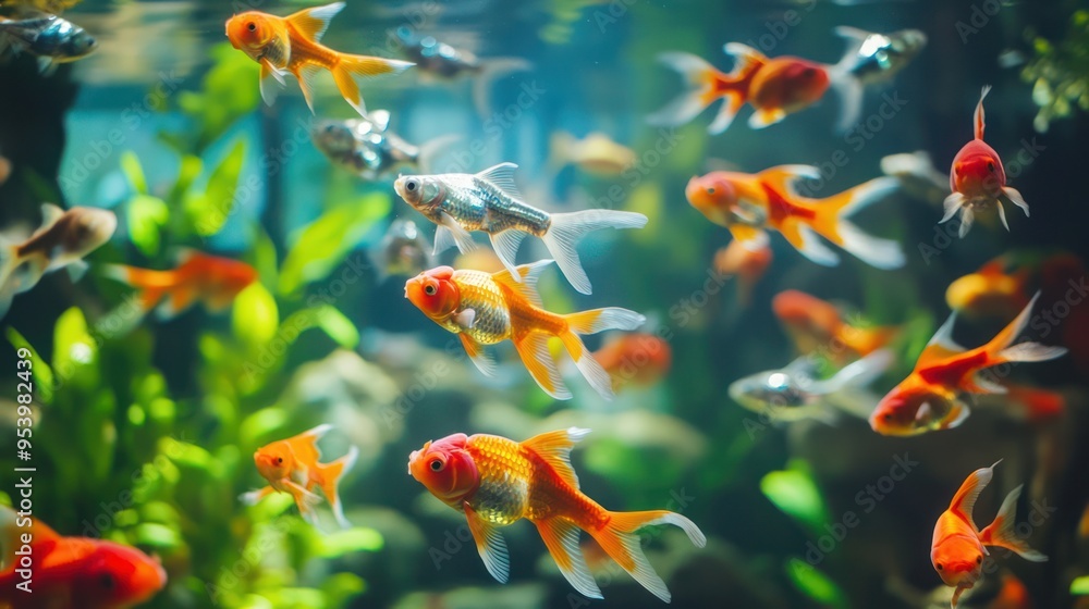 Goldfish in Aquarium Goldfish in Aquarium