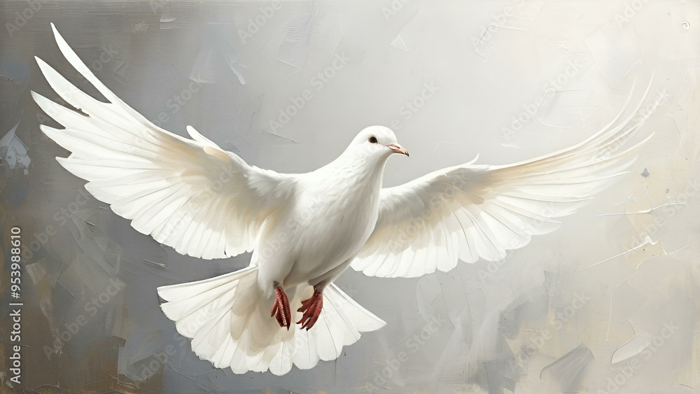 Fototapeta premium White Bird Soaring in the Sky.