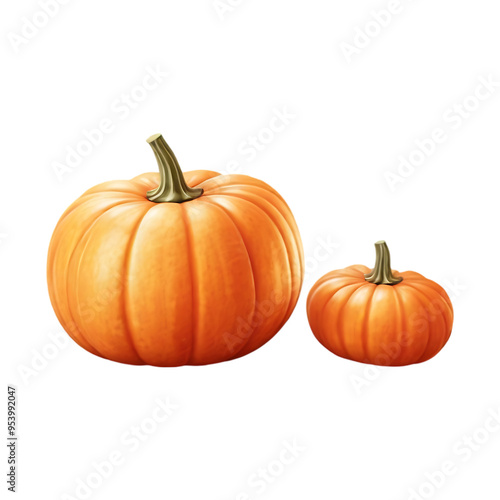 Fresh pumpkin isolated on a transparent background by AI generative. Thanksgiving day